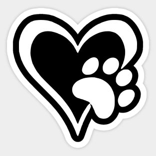 Dog Heart Dog Paw Dog Mom Dog Mama Sticker